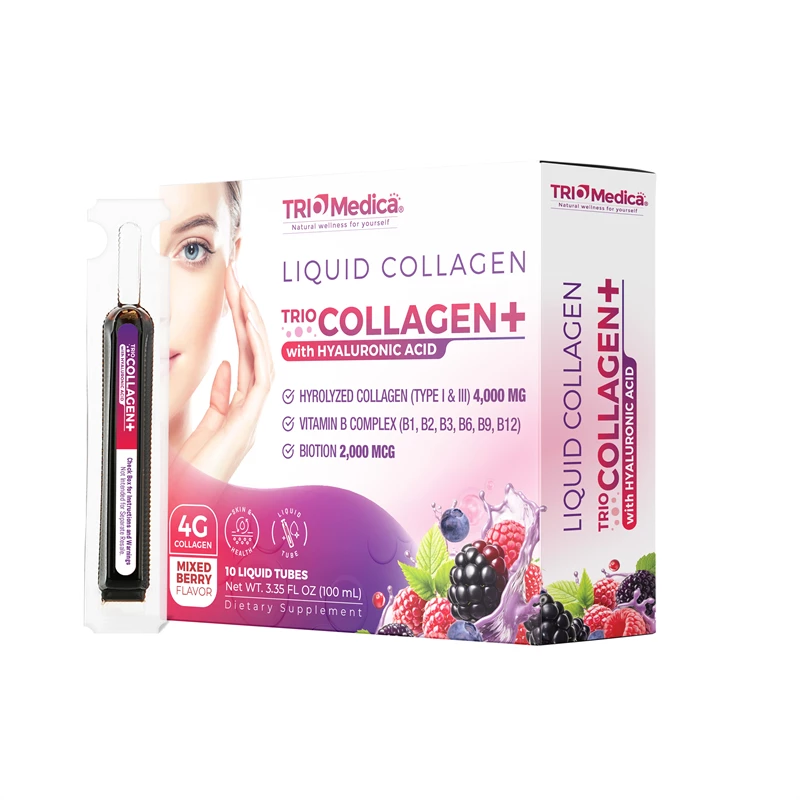 Trio Collagen + with Hyaluronic Acid 4000mg (10 Liquid Tubes)